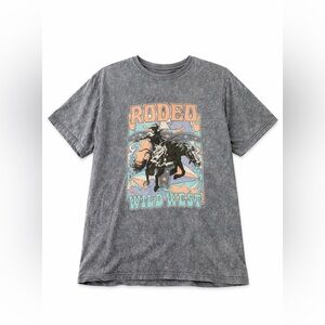 Rodeo Wild West Graphic Gray oversized T-Shirt